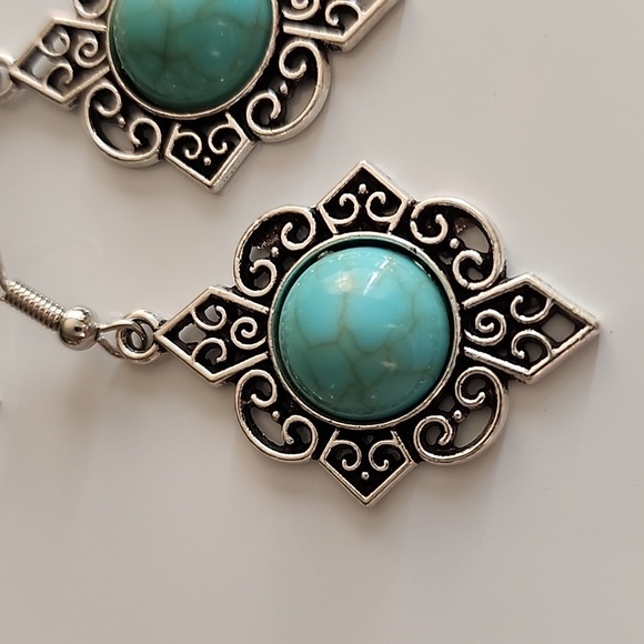 Boho  Tribal Turquoise  EARRINGS EP - Picture 4 of 5
